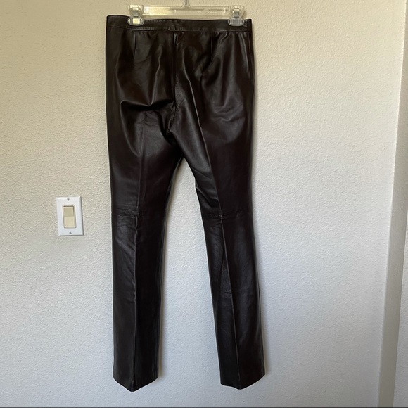 BCBGMaxAzaria Leather Pants Dark Brown Size 4 - Picture 2 of 8
